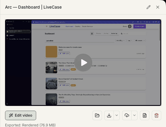 Tucky — Recorded video preview with editing and export controls